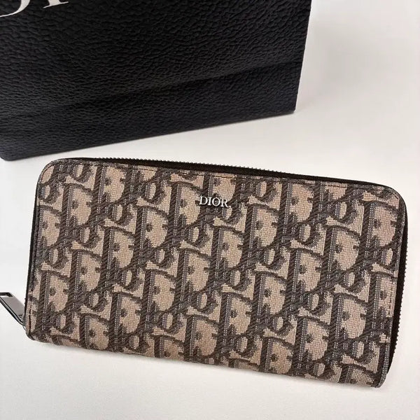 [BUNJANG] Dior Oblique Zipper Long Wallet / 디올 오블리크 지퍼돌이 장지갑