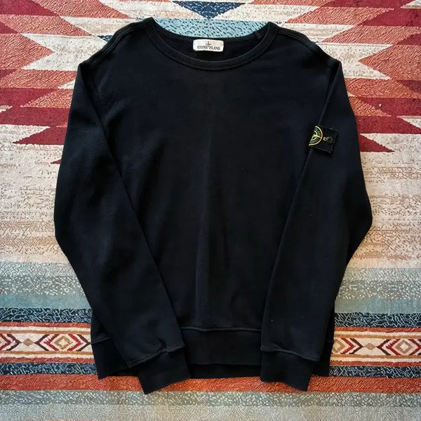 [BUNJANG] Stone Island Patch Sweatshirt Crewneck Black L/100 / 스톤아일랜드 와펜 패치 맨투맨 크루넥 스웨트셔츠 [블랙] L/100
