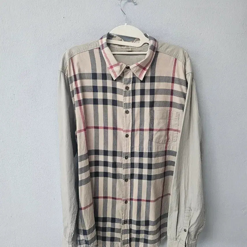 [BUNJANG] Burberry Checkered Shirt Beige / 버버리 체크 셔츠 베이지