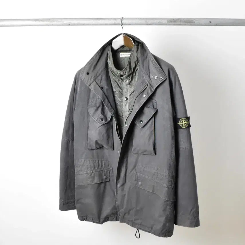 [BUNJANG] Stone Island 2004 A/W Weathered Canvas Field Jacket XXL / 스톤아일랜드 웨더드 캔버스 필드자켓 XXL
