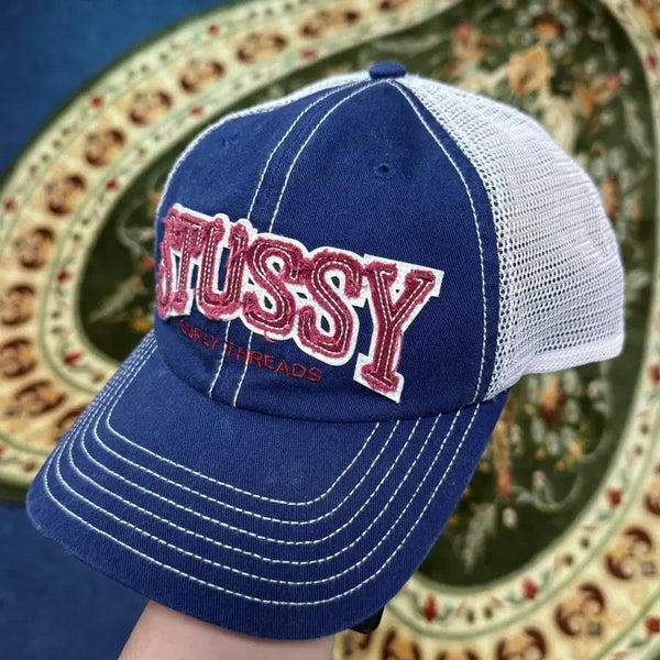 [BUNJANG] Stussy Mid Depts Burly Thread Trucker Cap Navy / 스투시 매쉬캡 모자