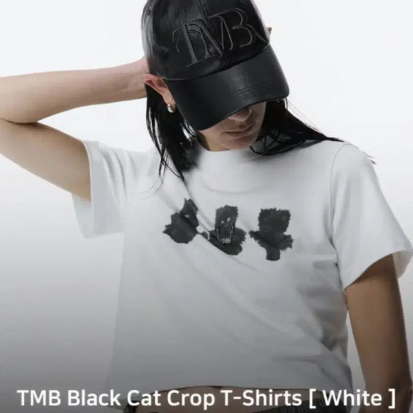 [BUNJANG] trimmingbird Black Cat Crop T-Shirt Grey / 트리밍버드 Black cat crop T-shirts 그레이