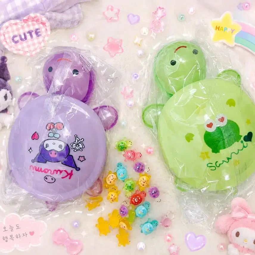 [BUNJANG] Sanrio Turtle Glow-in-the-Dark Storage Box / 산리오 거북이 야광 수납함+ 산리오 중사이즈 거북이20개 랜덤(쿠로미/케로피)