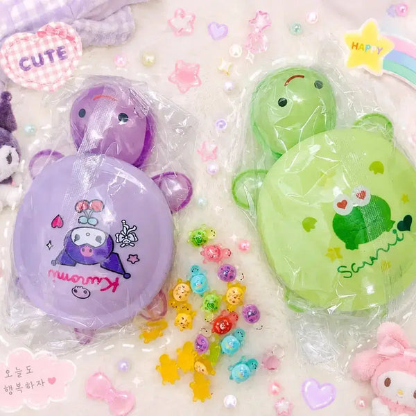 [BUNJANG] Sanrio Turtle Glow-in-the-Dark Storage Box / 산리오 거북이 야광 수납함+ 산리오 중사이즈 거북이20개 랜덤(쿠로미/케로피)