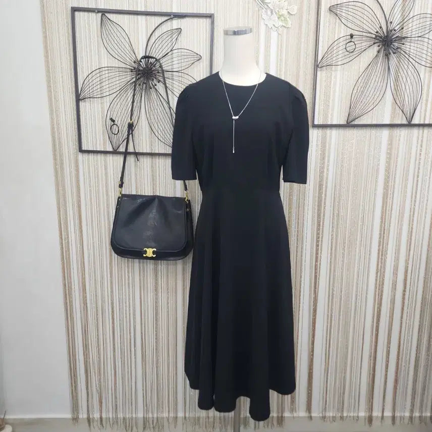 [BUNJANG] Simple Puff Sleeve Long Dress / 일제~심플 퍼프소매 원피스 free