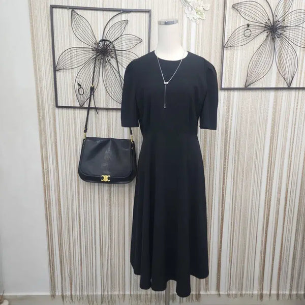 [BUNJANG] Simple Puff Sleeve Long Dress / 일제~심플 퍼프소매 원피스 free