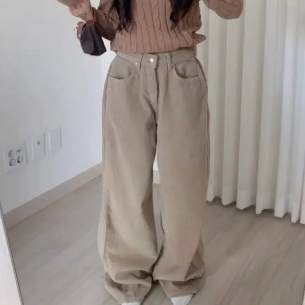 [BUNJANG] Eurobubble Corduroy Wide Pants S / 유러버블 ootj 코듀로이 와이드 팬츠 s
