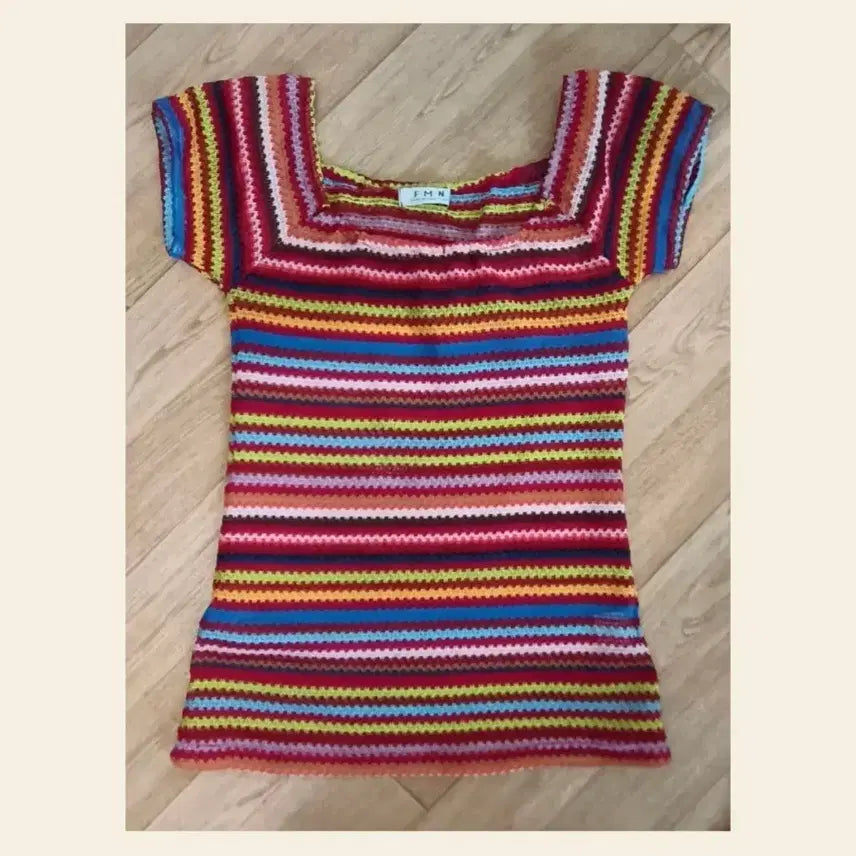 [BUNJANG] Stripe Short Sleeve Summer Knit / 스트라이프 반팔 여름니트