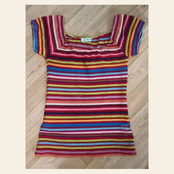 [BUNJANG] Stripe Short Sleeve Summer Knit / 스트라이프 반팔 여름니트