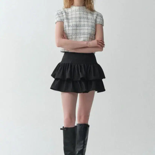 [BUNJANG] Floem Denim Ruffle Mini Skirt XS / 플로움 데님 캉캉 미니스커트 xs