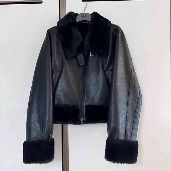 [BUNJANG] Bohemian Seoul 23FW High Neck Short Mustang Black / (하자x) 보헤미안서울 23FW 하이넥 숏 무스탕 블랙 보헴서