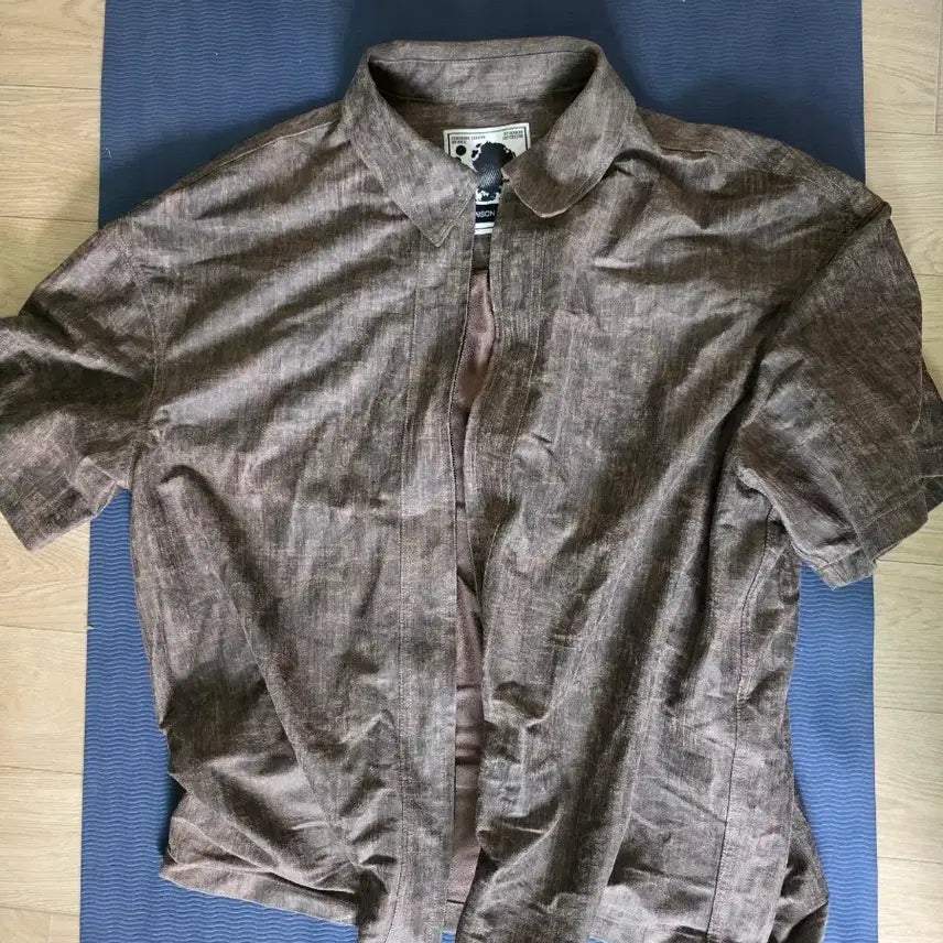 [BUNJANG] Maison Mineed Creased Short Sleeve Shirt Brown L / 메종미네드 크리즈 반팔셔츠 브라운 L