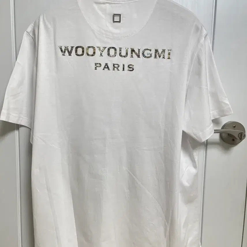 [BUNJANG] WooYoungMi 25SS Paris Logo Short Sleeve T-Shirt White Size 50 / [새상품]우영미 25ss파리 반팔티 화이트 50사이즈