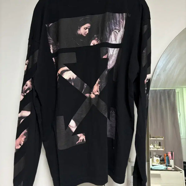 [BUNJANG] Off-White Caravaggio Long Sleeve T-Shirt Black / 오프화이트 카라비조 롱슬리브 긴팔 티셔츠