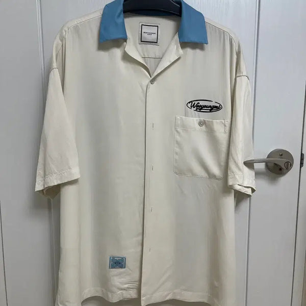 [BUNJANG] Wooyoungmi 25SS Graphic Satin Shirt Ivory / 우영미 25ss그래픽 사틴 셔츠 아이보리 48