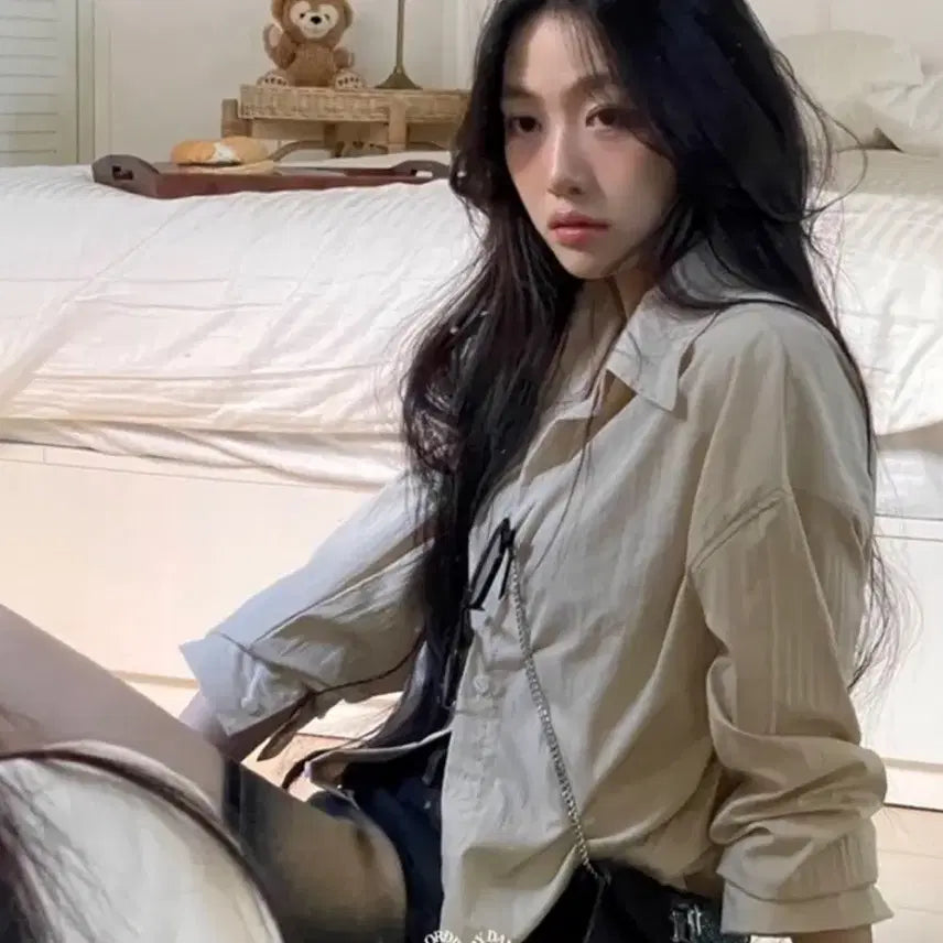 [BUNJANG] Ordinary Day Czech Pintuck Mood Loose Basic Button Shirt / 보통의날 체코 핀턱 무드 루즈 베이직 버튼 셔츠 남방
