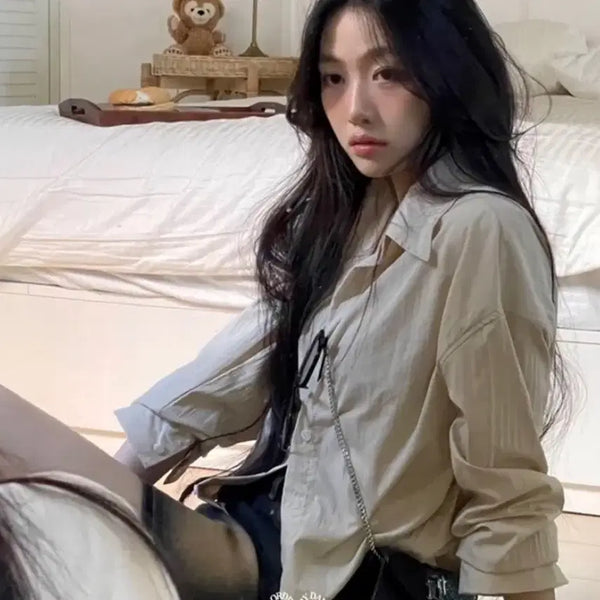 [BUNJANG] Ordinary Day Czech Pintuck Mood Loose Basic Button Shirt / 보통의날 체코 핀턱 무드 루즈 베이직 버튼 셔츠 남방