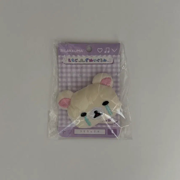 [BUNJANG] San-X Emoji Plush Badge Rilakkuma (Crying Version) / 산엑스 이모지 봉제 뱃지 코리락쿠마 눈물