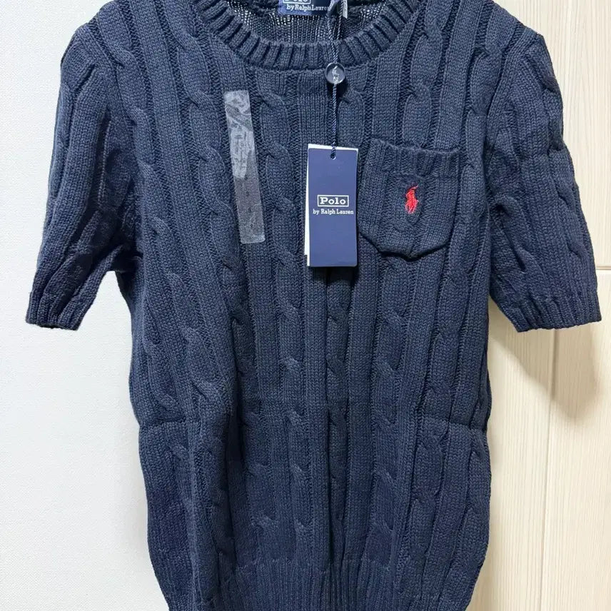 [BUNJANG] Polo Ralph Lauren Navy Cable Knit Short Sleeve Sweater Small / 폴로랄프로렌정품 반팔니트 네이비 스몰 새제품