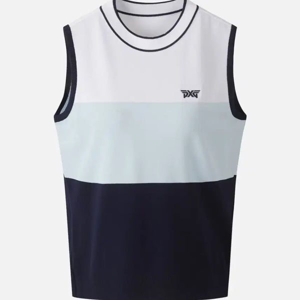 [BUNJANG] P/X/G Women's Color Block Knit Sleeveless Top / (@땡처리)P/X/G 여성 컬러블럭 니트 슬리브리스