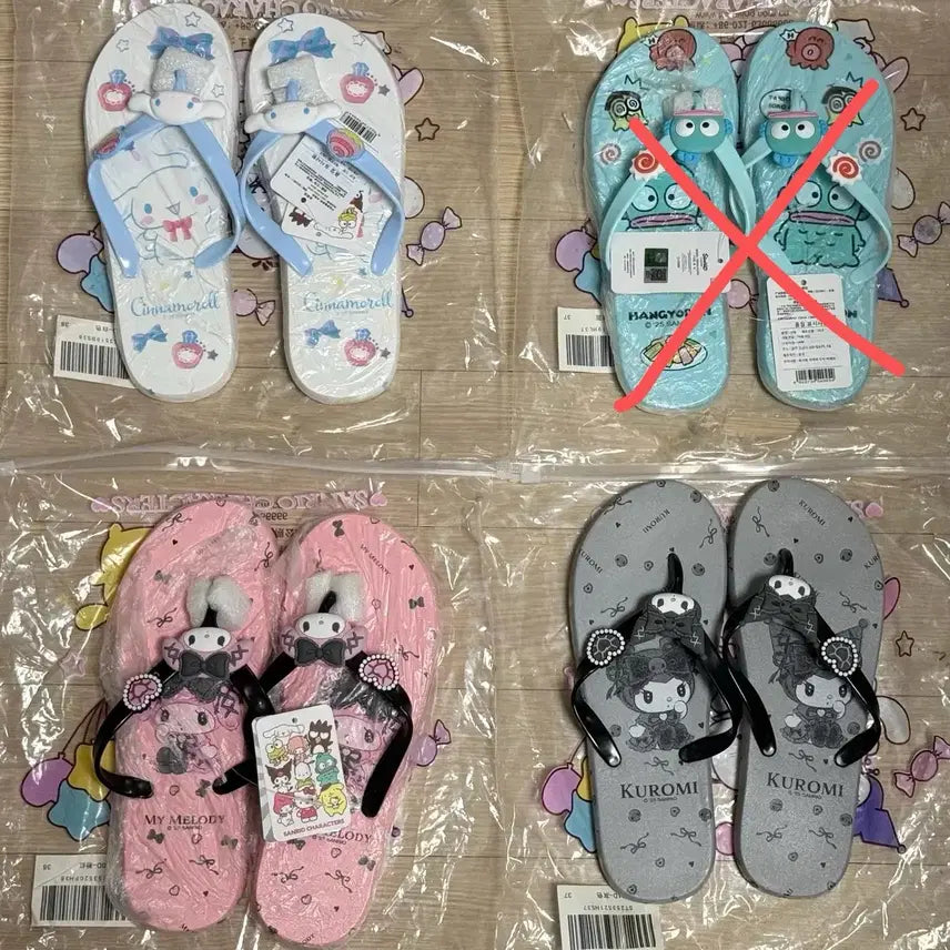 [BUNJANG] Sanrio Cinnamoroll, Hangyodon, My Melody, Kuromi Slides Sandals / 산리오 쪼리 샌들 슬리퍼 새제품 시나모롤 한교동 마이멜로디 쿠로미
