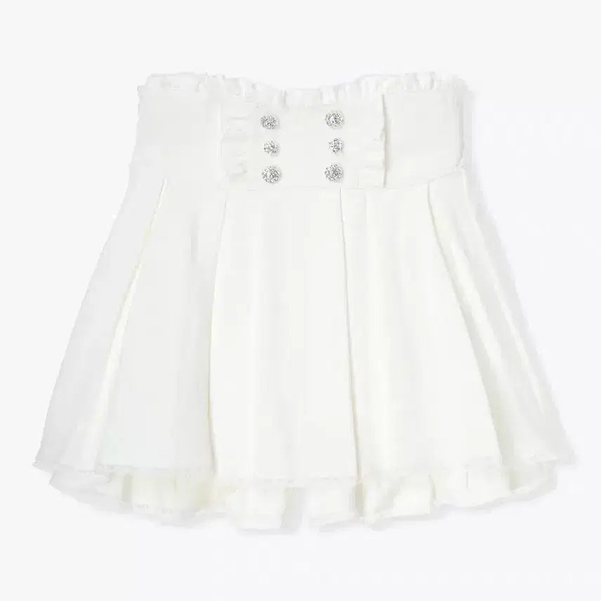 [BUNJANG] Noemie Glitter Bijou Skirt White / 노에미 반짝이 비쥬 스카판 noemie 스커트 화이트 양산형 지뢰계 스나계 걸리
