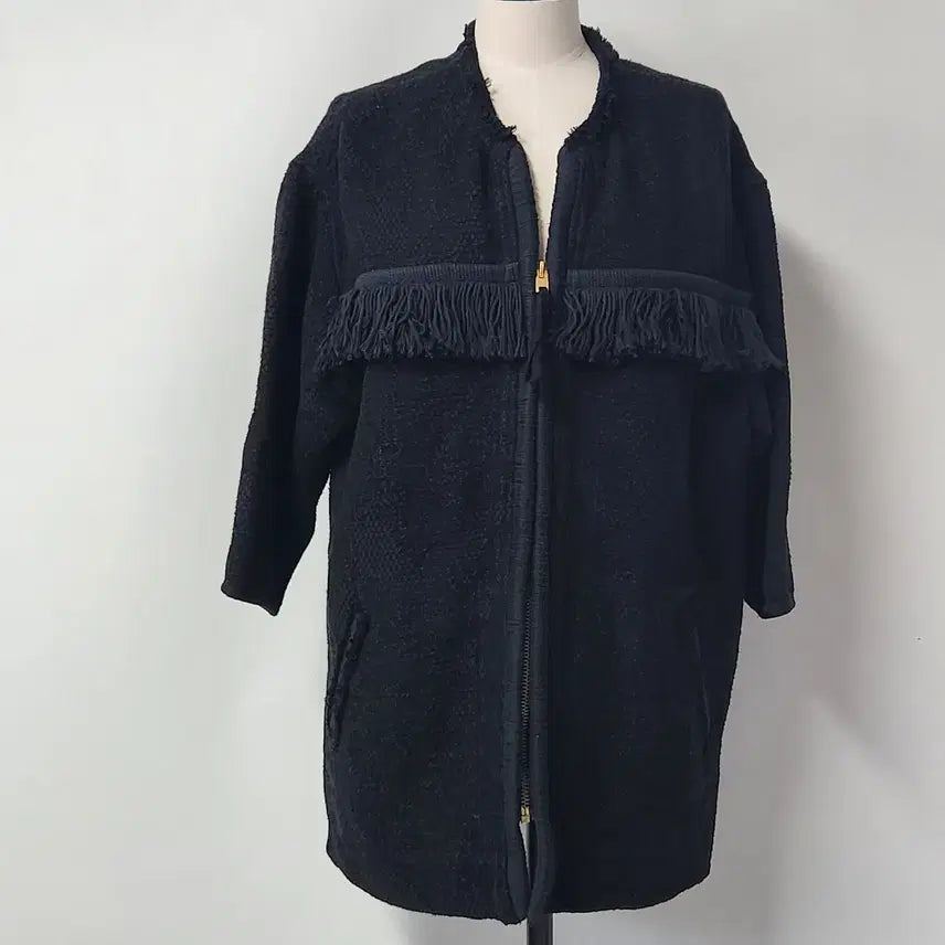 [BUNJANG] Isabel Marant Black Fringe Zip-Up Coat / 이자벨마랑 블랙 프린지 집업 코트 55~66