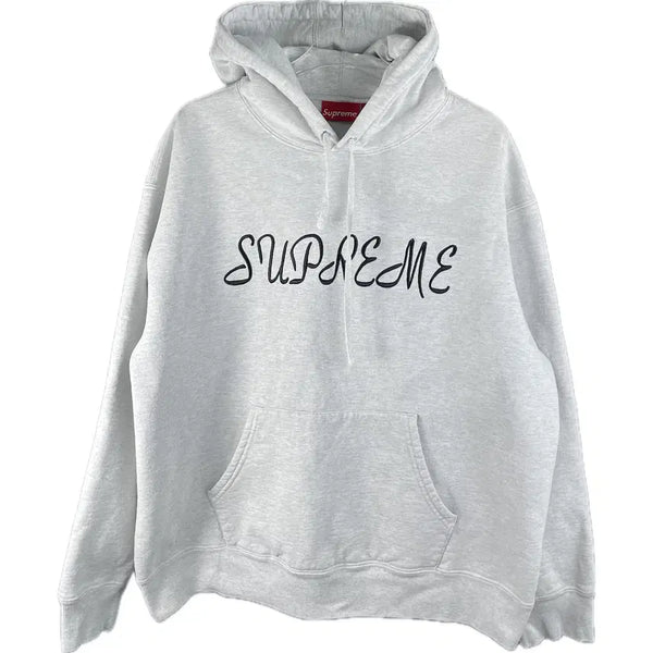 [BUNJANG] Supreme 23SS Script Hood Sweatshirt (Grey, L) / [L] 슈프림 23ss 스크립트 후드 스웨트셔츠