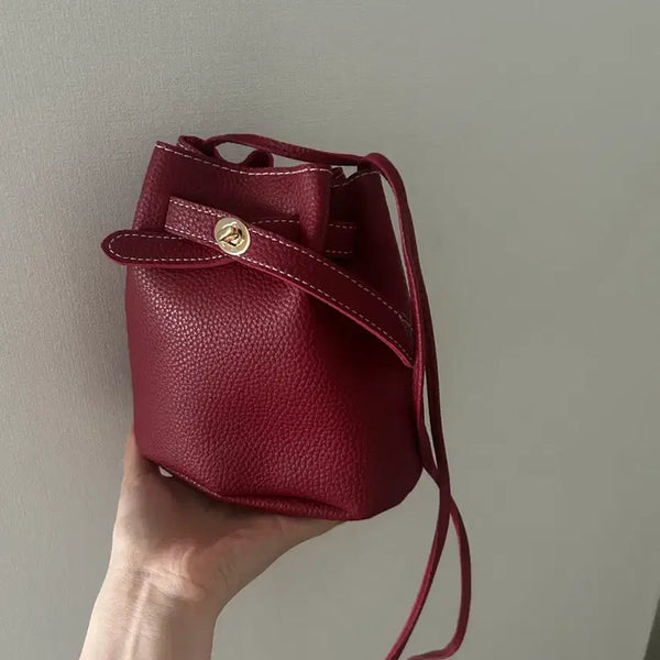 [BUNJANG] Burgundy Mini Bucket Bag / 버건디 미니버킷백 새상품