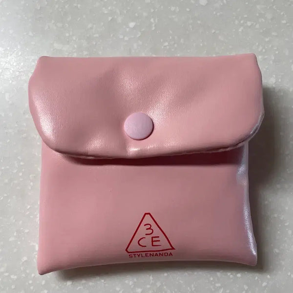 [BUNJANG] 3CE Blush Button Pouch Pink Leather / 3CE 블러쉬 버튼 파우치 핑크(가죽제품)
