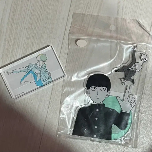 [BUNJANG] Mob Psycho 100 Exhibition Acrylic Stand & Block Bundle Set / 모브사이코 전시회 아크릴스탠드,아크릴블록 (일괄)