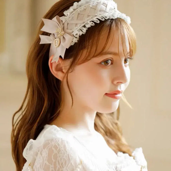 [BUNJANG] Lizlisa Pink Headdress Headband / 리즈리사 lizlisa 헤드드레스 헤어밴드 핑크 머리띠 양산형 지뢰계 양지뢰