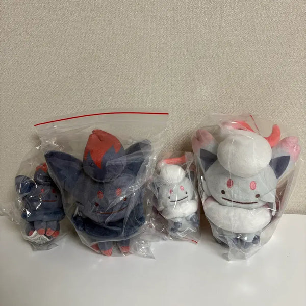 [BUNJANG] Transforming Ditto, Zoroark & Hisuian Zoroark 4-Piece Plush Set / 변신 메타몽 조로아+히스이조로아 인형 4종 세트