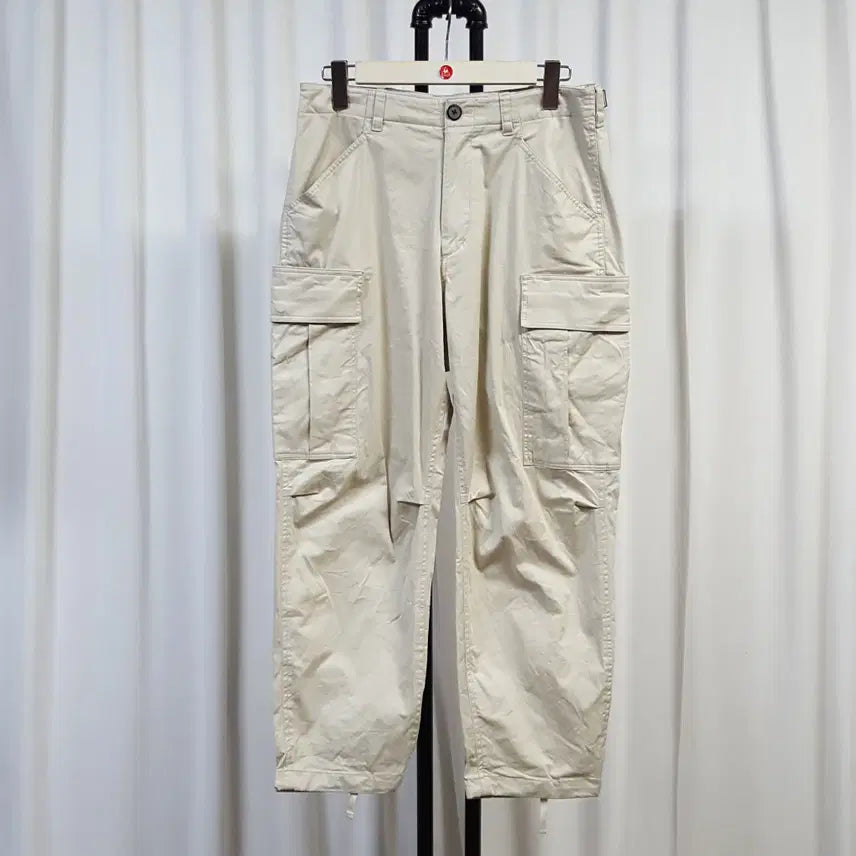 [BUNJANG] Solid Homme Men's Cargo Pants (Size 48 / 32) - Ivory / 솔리드 옴므 남성 카고바지 48사이즈 아이보리 32 오일장