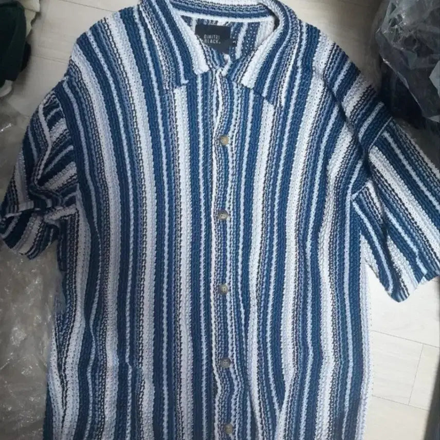 [BUNJANG] Dimitri Black Original Knit Oversized Shirt (Size 105) / 디미트리블랙 정품 니트 오버핏 셔츠 105사이즈