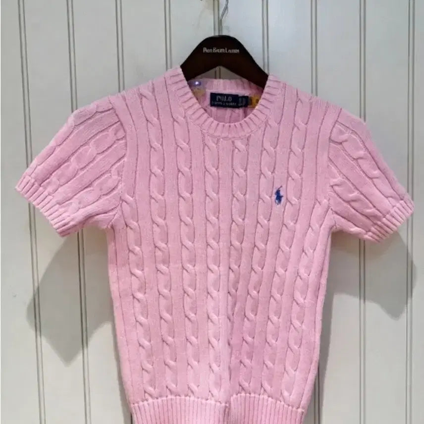 [BUNJANG] Polo Ralph Lauren Pink Short Sleeve Knit Sweater M / 폴로 핑크반팔니트m사이즈
