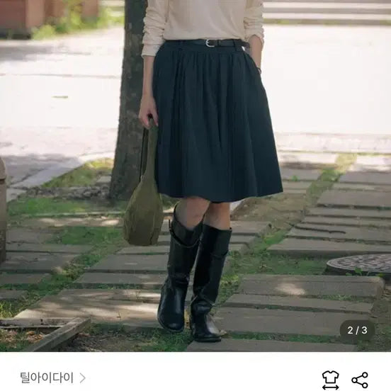 [BUNJANG] Tiladai Belt Set Pintuck Skirt / (새상품) 틸아이다이 벨트 세트 핀턱 스커트
