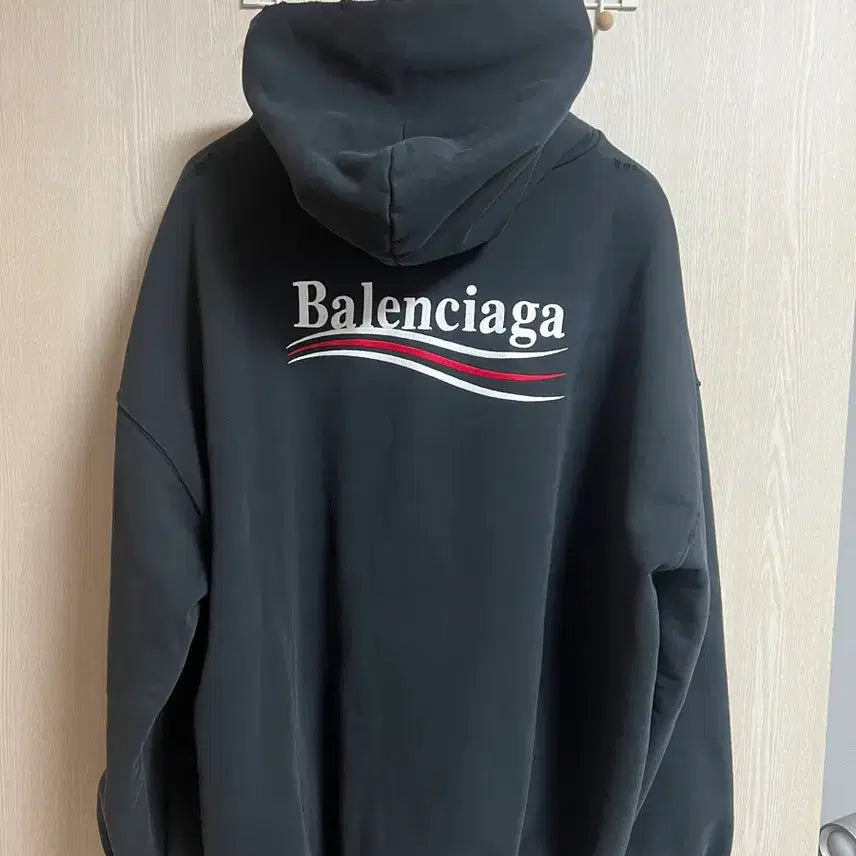 [BUNJANG] Balenciaga Wave Logo Embroidered Hoodie / [택채새상품,국내매장판,풀구성] 발렌시아가 웨이브로고 자수 후드