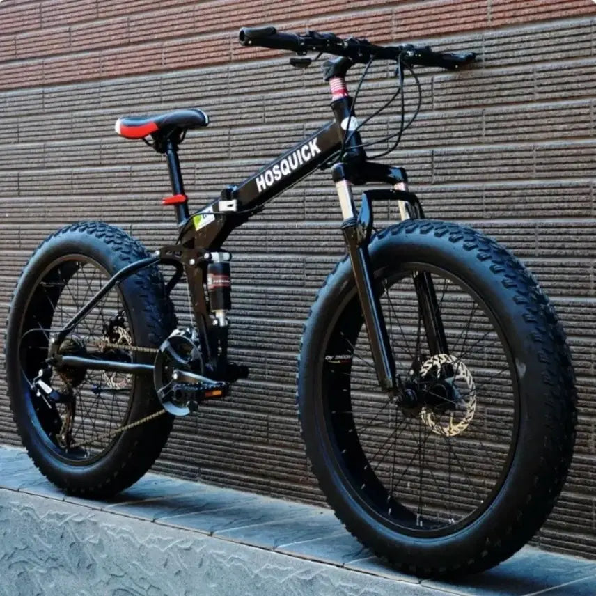 [BUNJANG] Fat Tire Folding Mountain Bike / 팻바이크 접이식자전거 광폭자전거 팻타이어 MTB 산악자전거 미니벨로 폴딩자전거 자전거 출퇴근 캠핑 레저 185cm