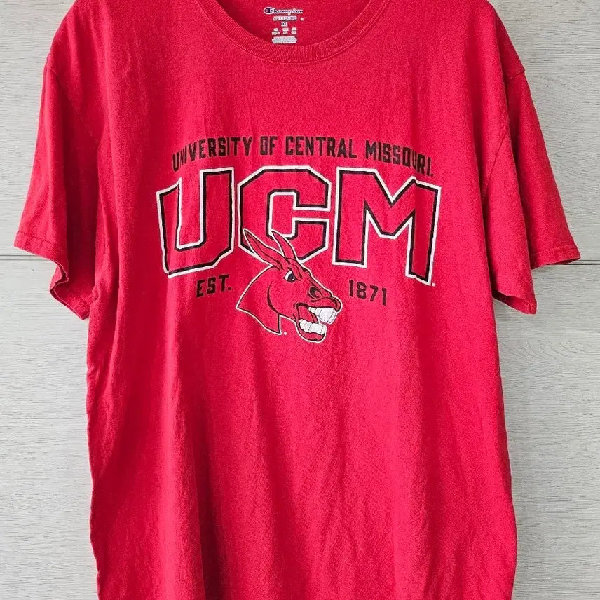 [BUNJANG] Champion UCM University T-Shirt Red XL / 챔피온 UCM 대학교 티셔츠 레드 XL