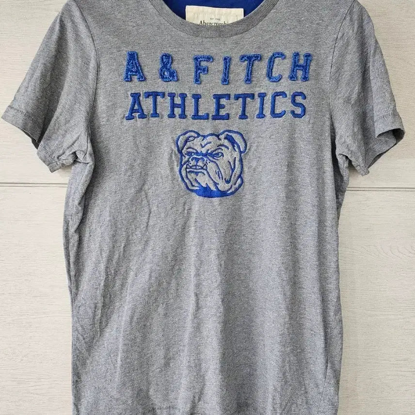 [BUNJANG] Abercrombie & Fitch Bulldog Short Sleeve T-Shirt Grey L / 아베크롬비 앤 피치 반팔 티셔츠 그레이 불독 L