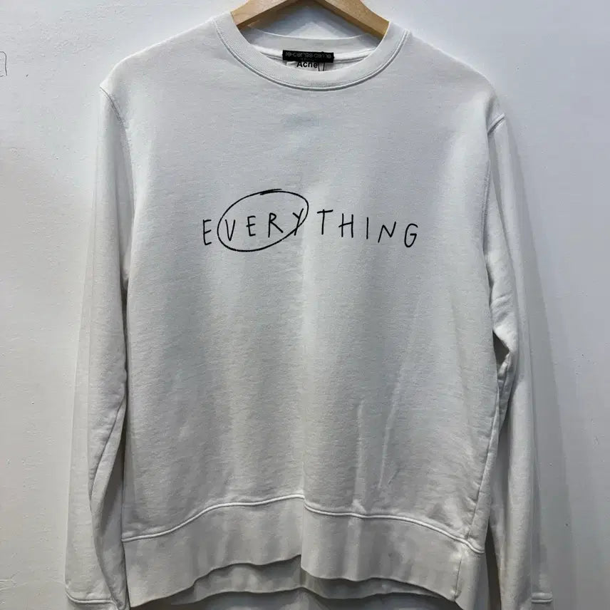 [BUNJANG] Acne Studios Casey Slogan White Sweatshirt / 아크네스튜디오 에브리띵 화이트 맨투맨