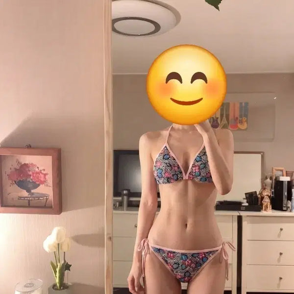 [BUNJANG] Pink Pattern Bikini Swimsuit / 비키니 수영복 핑크 패턴