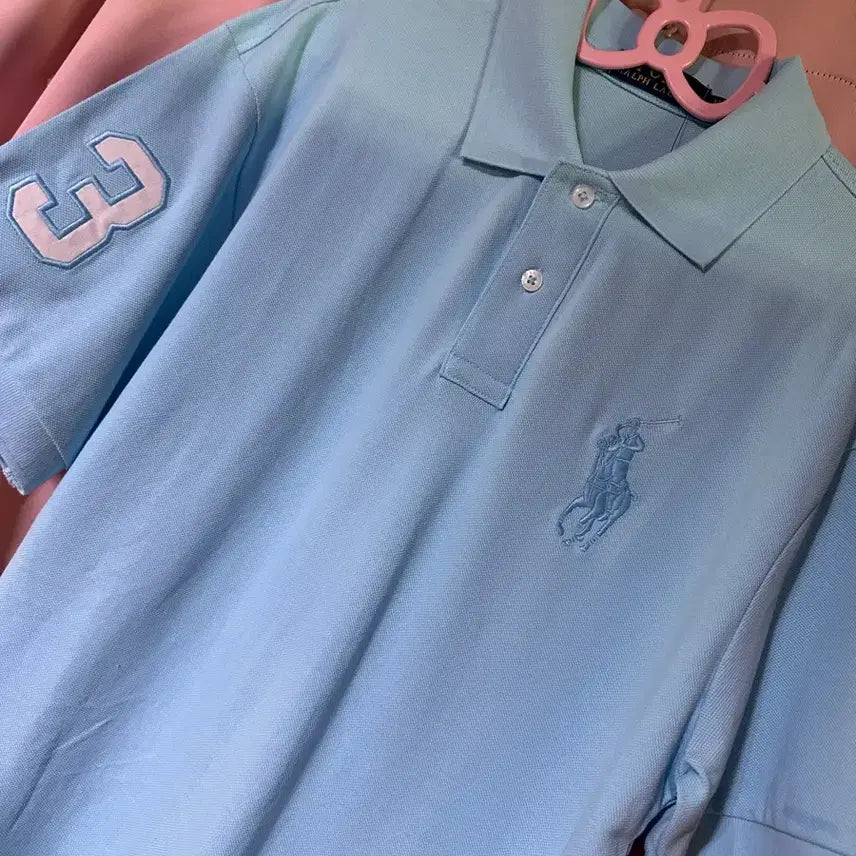 [BUNJANG] Polo Ralph Lauren Big Pony Cotton Short Sleeve T-Shirt / 새상품 폴로 랄프로렌 카라 반팔티 폴로 랄프로렌 빅포니 하늘 반팔 대장 폴로빅포니반팔