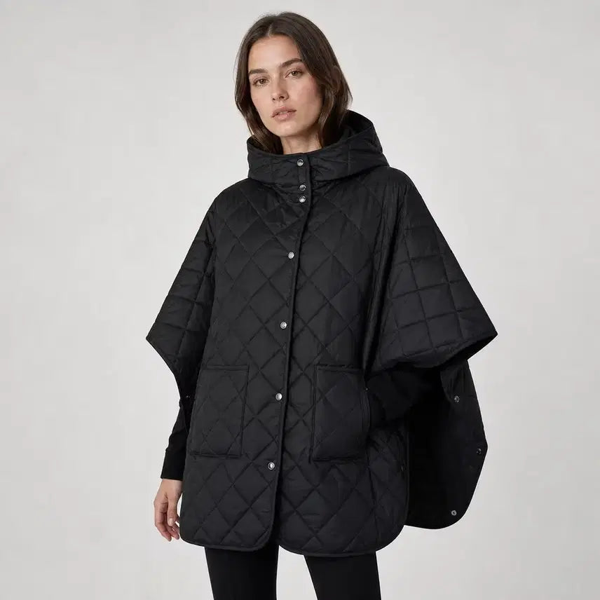 [BUNJANG] Burberry Hooded Cape Poncho Lightweight Padded Jacket XS/S / 버버리 후드케이프 판초 경량패딩 xs-s