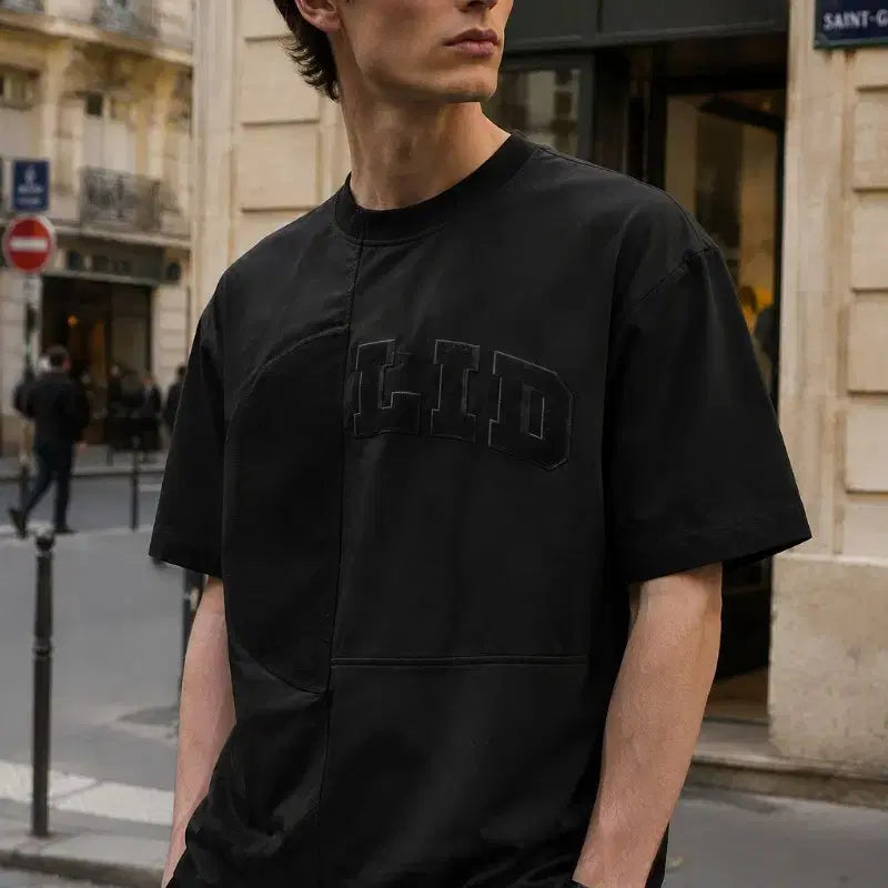 [BUNJANG] SOLID HOMME Signature Short Sleeve T-Shirt Black / 솔리드옴므(SOLID HOMME) 시그니처 반팔 티셔츠