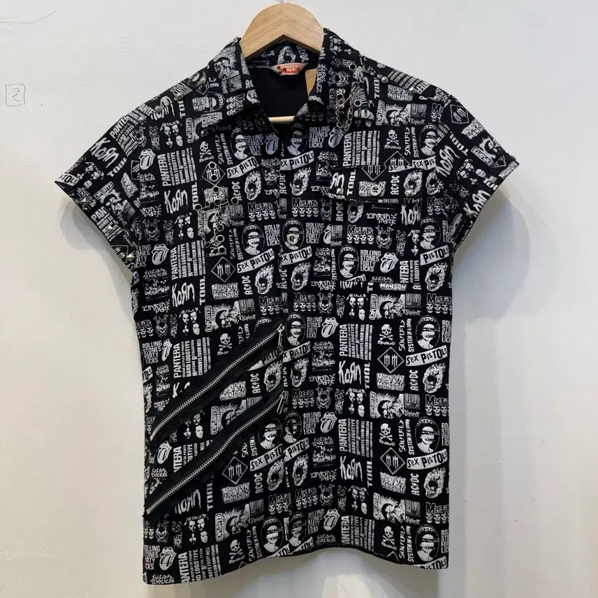 [BUNJANG] Band Logo All-Over Print Shirt / 밴드 로고 올오버 프린팅 셔츠 S