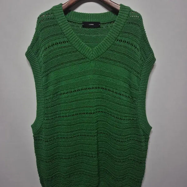 [BUNJANG] Ilcorsso Green Knit Vest Size 105 / 일꼬르소 니트 조끼 그린 105(여름가능)