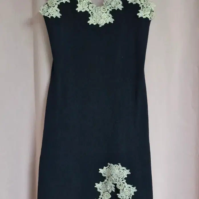 [BUNJANG] Black Lace Strap Mini Dress / 블랙 레이스 끈 원피스