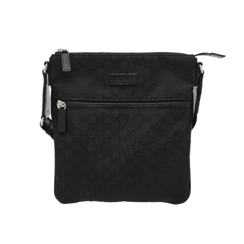 [BUNJANG] Gucci Guccissima Nylon Crossbody Bag Black / 구찌 시마 나일론 크로스백